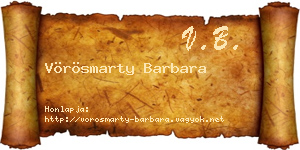 Vörösmarty Barbara névjegykártya
